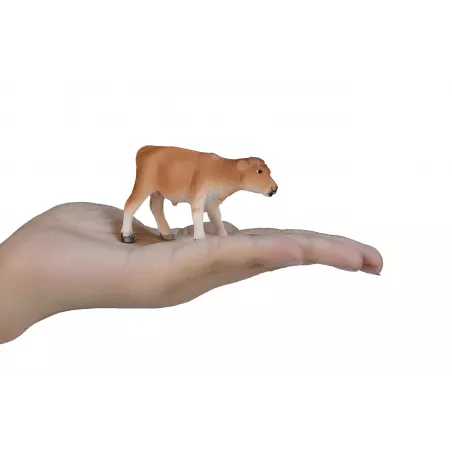 Figura detallada de ternero Jersey para coleccionismo y maquetas de granja.