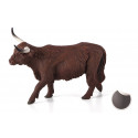Figura decorativa de vaca Highland de la marca Mojo con detalles realistas para decoración rústica del hogar.
