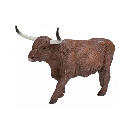 Figura decorativa de vaca Highland de la marca Mojo con detalles realistas para decoración rústica del hogar.
