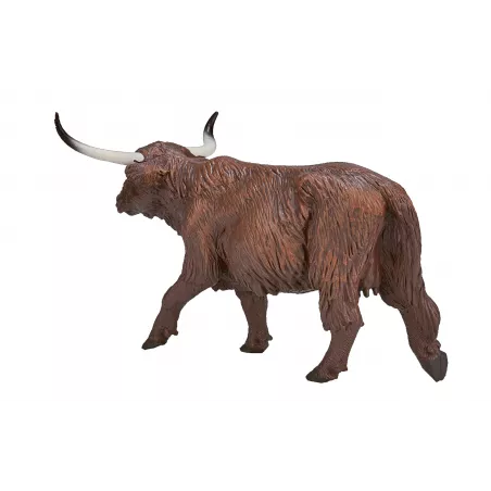 Figura decorativa de vaca Highland de la marca Mojo con detalles realistas para decoración rústica del hogar.