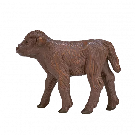 Figura decorativa realista de becerro Highland para decoración de interiores