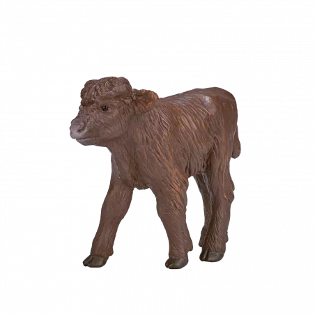Figura decorativa realista de becerro Highland para decoración de interiores