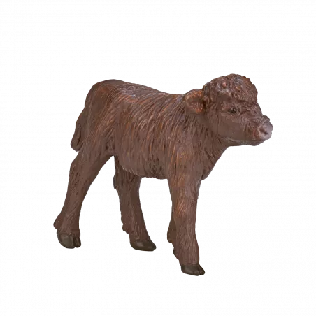 Figura decorativa realista de becerro Highland para decoración de interiores