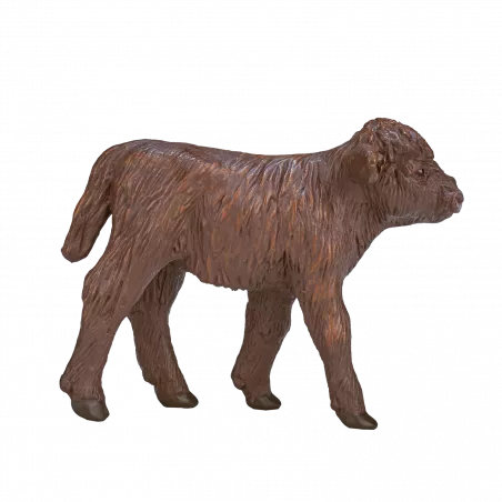 Figura decorativa realista de becerro Highland para decoración de interiores