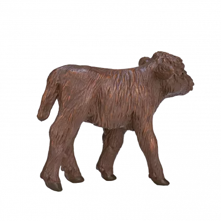 Figura decorativa realista de becerro Highland para decoración de interiores