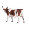 Figura realista de vaca Simmental detallada para coleccionistas y maquetas de granjas.