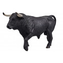 Escultura detallada de toro español, figura decorativa que simboliza fuerza y tradición.
