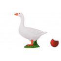 Figura decorativa de ganso blanco con acabado brillante para decoración de interiores.