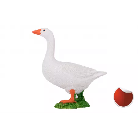 Figura decorativa de ganso blanco con acabado brillante para decoración de interiores.