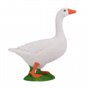 Figura decorativa de ganso blanco con acabado brillante para decoración de interiores.