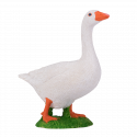 Figura decorativa de ganso blanco con acabado brillante para decoración de interiores.