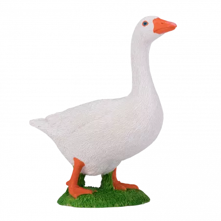 Figura decorativa de ganso blanco con acabado brillante para decoración de interiores.