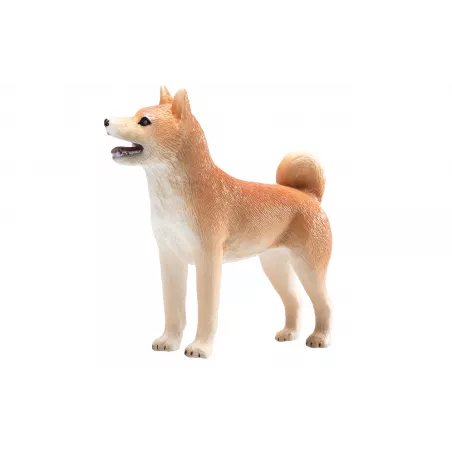 Figura decorativa realista de perro Shiba Inu japonés para estantería y coleccionistas.