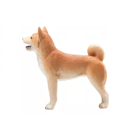 Figura decorativa realista de perro Shiba Inu japonés para estantería y coleccionistas.
