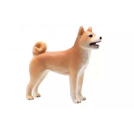 Figura decorativa realista de perro Shiba Inu japonés para estantería y coleccionistas.
