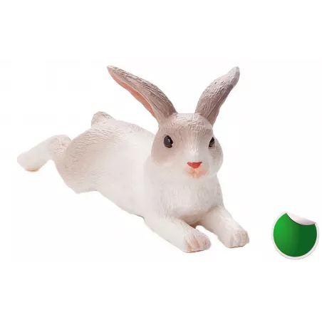 Figura realista de conejo acostado de Mojo para decoración y coleccionismo