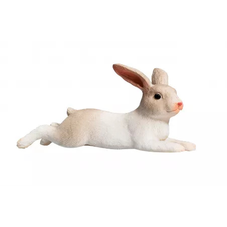 Figura realista de conejo acostado de Mojo para decoración y coleccionismo