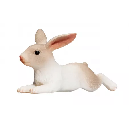 Figura realista de conejo acostado de Mojo para decoración y coleccionismo