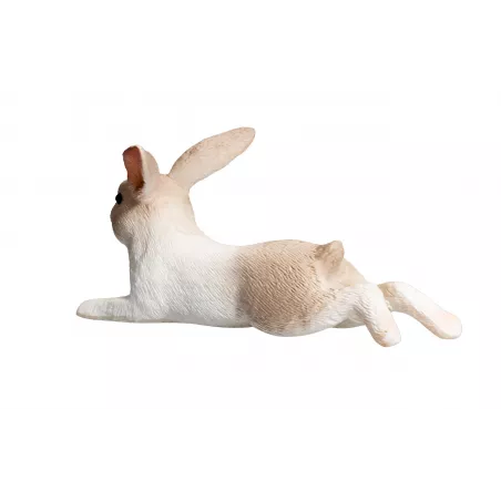Figura realista de conejo acostado de Mojo para decoración y coleccionismo