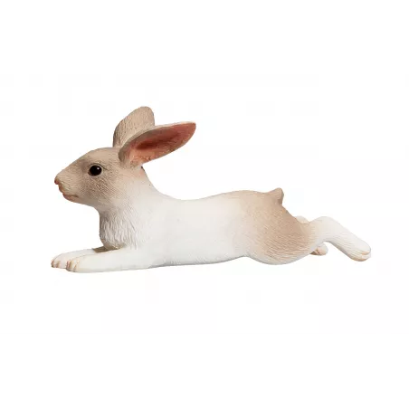 Figura realista de conejo acostado de Mojo para decoración y coleccionismo