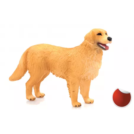 Figura decorativa detallada de perro Golden Retriever con acabado realista.