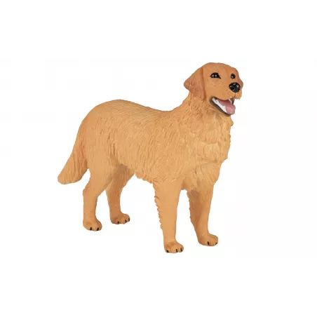 Figura decorativa detallada de perro Golden Retriever con acabado realista.