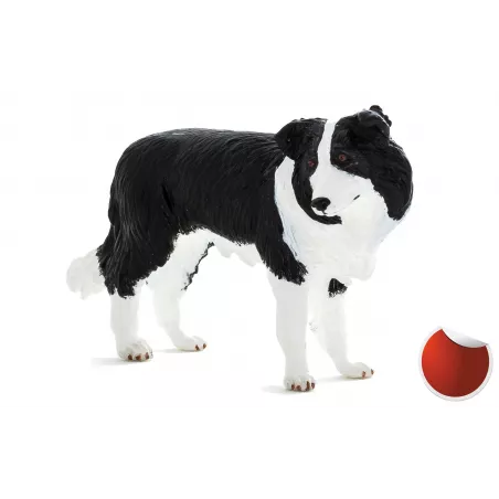 Figura de colección realista de perro Border Collie con acabados detallados.
