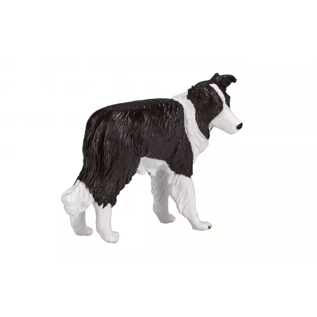Figura de colección realista de perro Border Collie con acabados detallados.