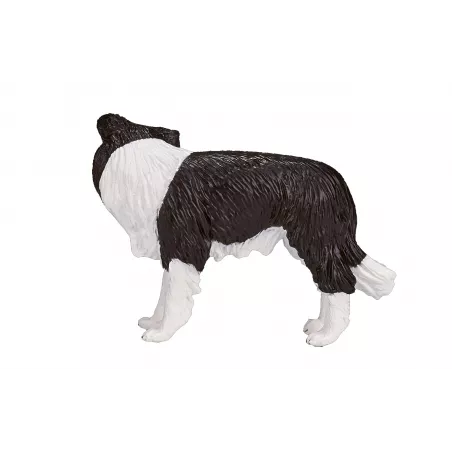 Figura de colección realista de perro Border Collie con acabados detallados.