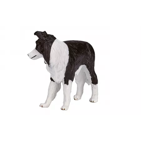 Figura de colección realista de perro Border Collie con acabados detallados.