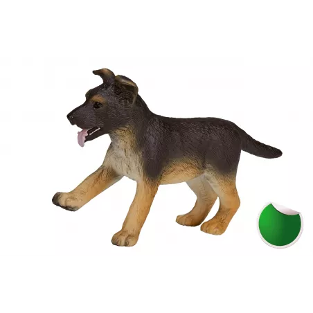 Figura realista de cachorro de pastor alemán pintada a mano para colección