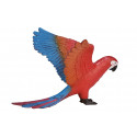 Loro decorativo de estilo tropical y diseño realista para estantería o mesa.