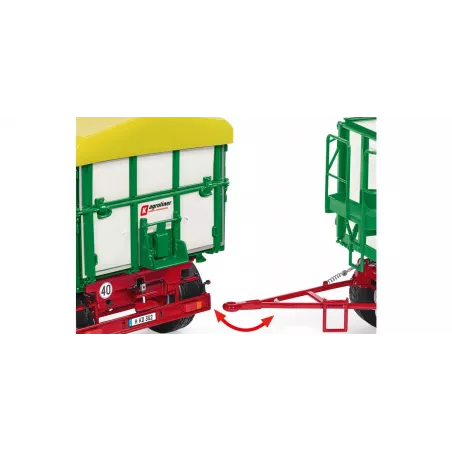 Remolque agrícola a escala 1:32 Kröger HKD 302 de Wiking fabricado en zinc con plataforma basculante.