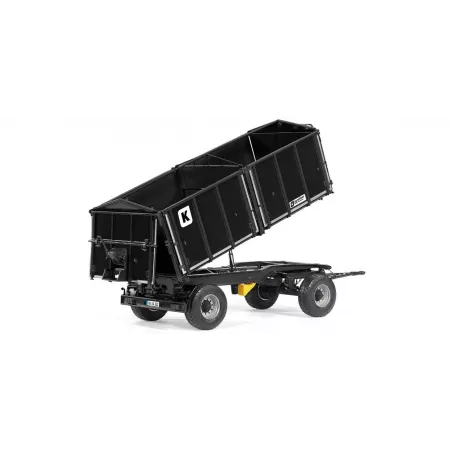Remolque agrícola Kröger HKD 302 negro a escala 1:32 con chasis de zinc para coleccionistas.