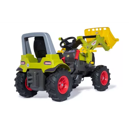 Tractor de pedales CLAAS Arion 660 con pala cargadora frontal y neumáticos de juguete para niños