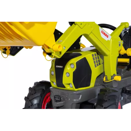Tractor de pedales CLAAS Arion 660 con pala cargadora frontal y neumáticos de juguete para niños