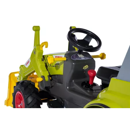 Tractor de pedales CLAAS Arion 660 con pala cargadora frontal y neumáticos de juguete para niños