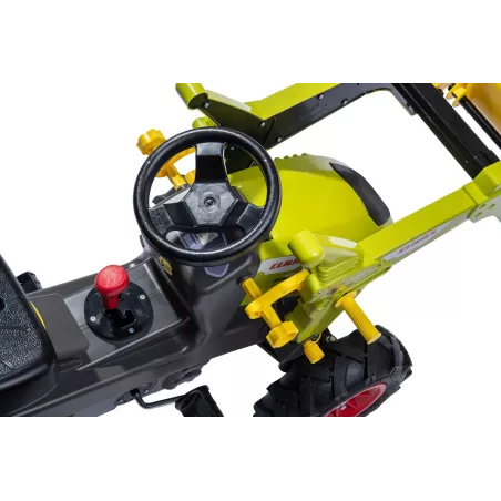 Tractor de pedales CLAAS Arion 660 con pala cargadora frontal y neumáticos de juguete para niños