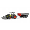 Tractor Claas Nectis 267F con pala y remolque