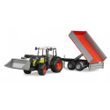 Tractor Claas Nectis 267F con pala y remolque