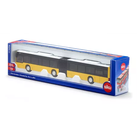 Autobús articulado a escala 1:50 réplica de metal y plástico MAN Lion's City para coleccionistas y maquetas.