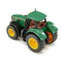 Tractor de juguete John Deere 6250R en miniatura de metal y plástico con acoplamiento.