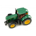 Tractor de juguete John Deere 6250R en miniatura de metal y plástico con acoplamiento.