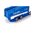 Camión de agua de la policía de juguete en metal y plástico resistente con detalles realistas.