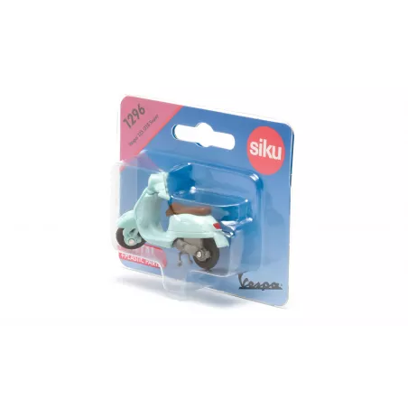 Miniatura de moto Vespa 125 GTS Súper de Siku en color verde menta con manillar móvil
