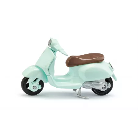 Miniatura de moto Vespa 125 GTS Súper de Siku en color verde menta con manillar móvil