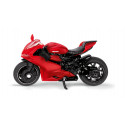 Moto de juguete Ducati Panigale 1299 a escala, fabricada en metal y plástico detallado.