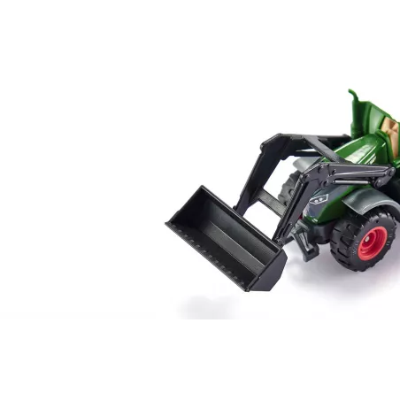 Tractor de juguete Fendt 1050 Vario con pala frontal móvil, miniatura de metal y plástico.