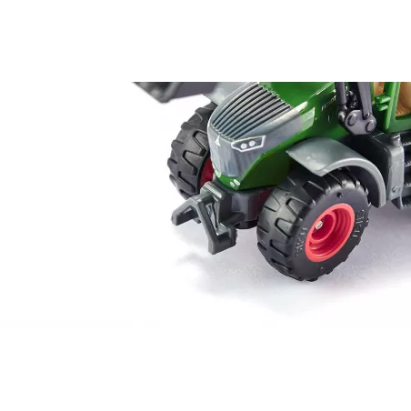 Tractor de juguete Fendt 1050 Vario con pala frontal móvil, miniatura de metal y plástico.