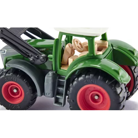 Tractor de juguete Fendt 1050 Vario con pala frontal móvil, miniatura de metal y plástico.